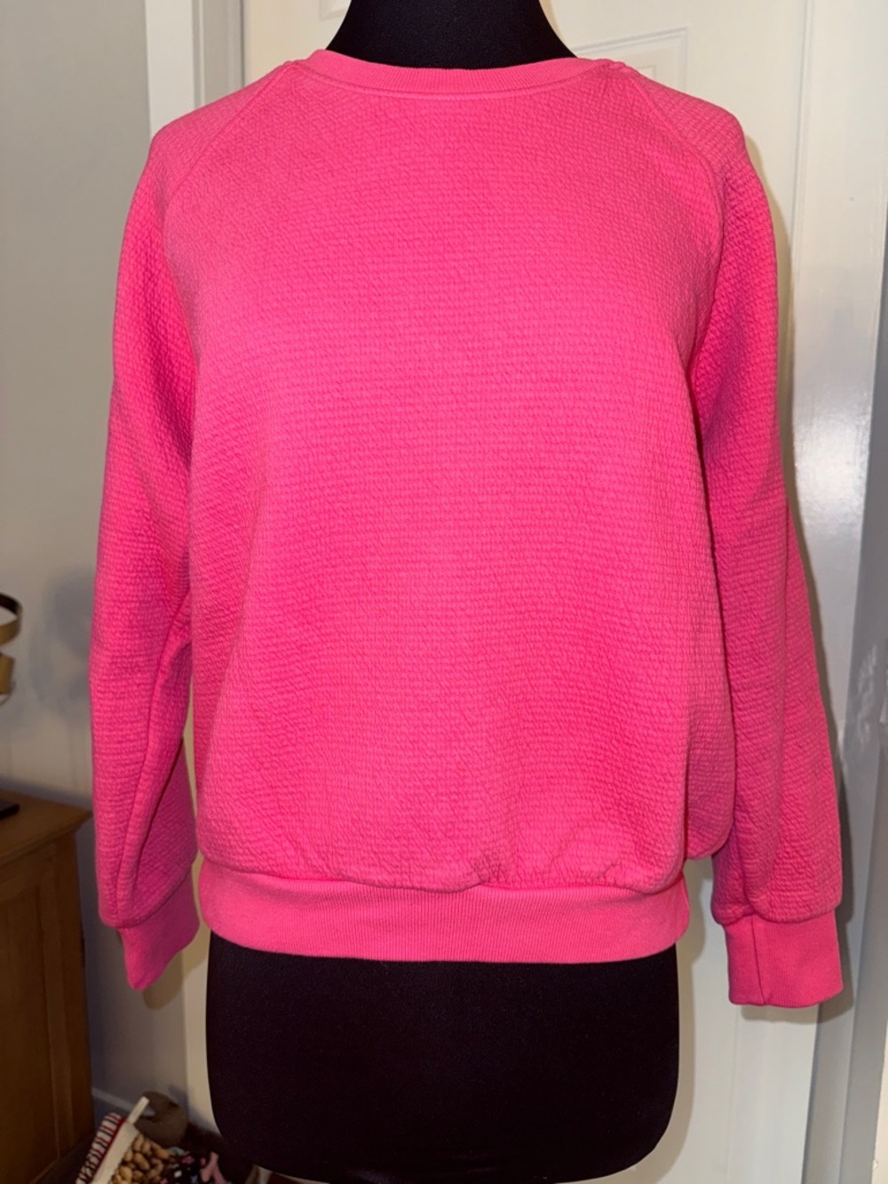 perfectwhitetee Pink Textured Allman Crewneck Sz s